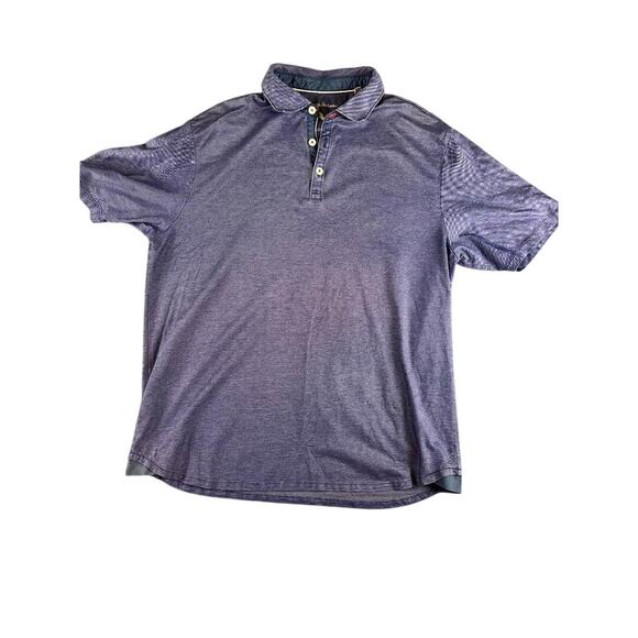 Tommy Bahama Men's Polo Shirt  Blue Textured Sample Size Large RARE - Picture 1 of 9